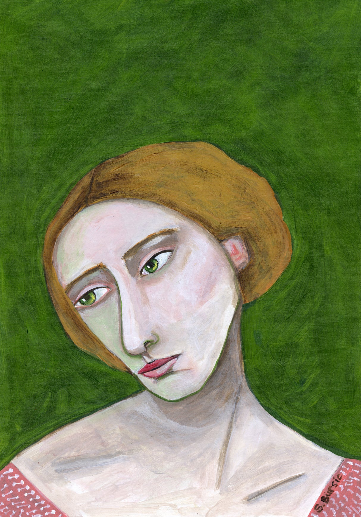 Lady looking down Poster och Canvastavla