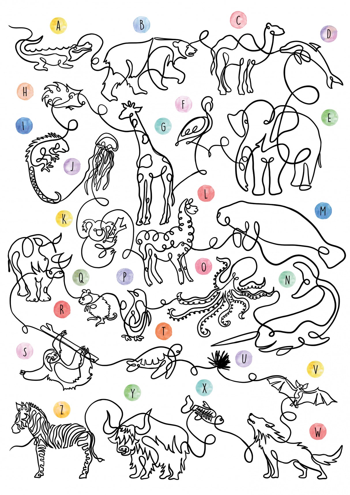 The Animal Alphabet Poster och Canvastavla