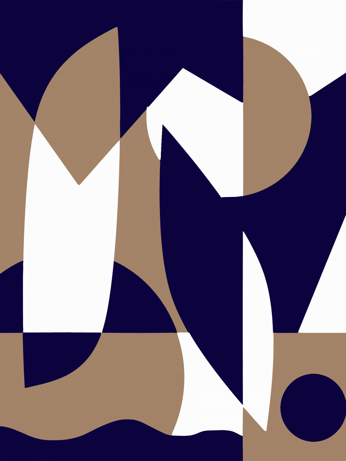 Geometrical Grey and Blue Poster och Canvastavla