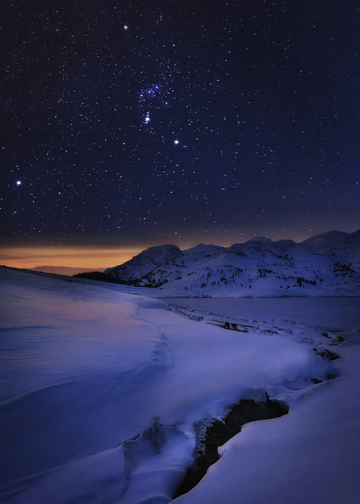 Night in Rila Mountain Poster och Canvastavla