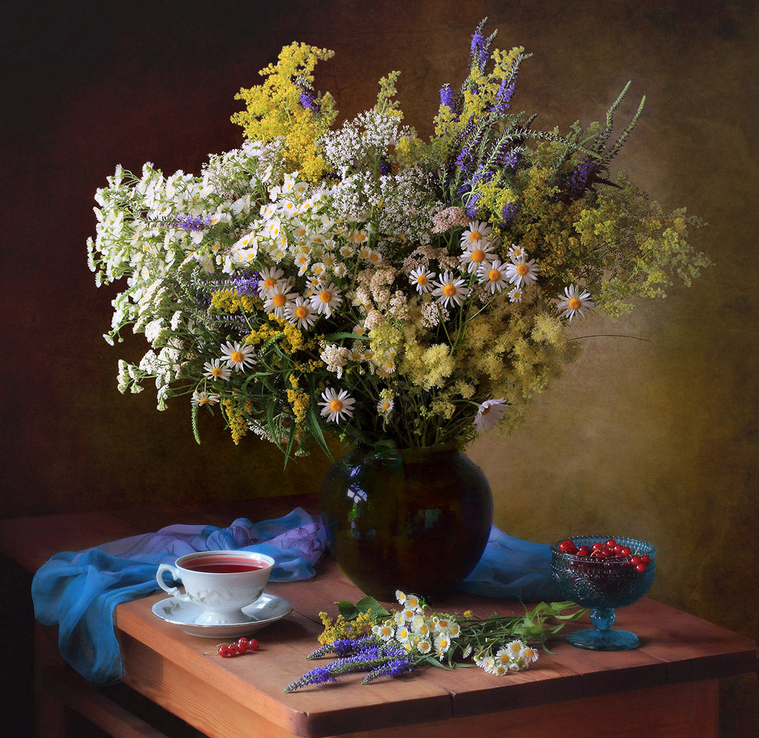 With a bouquet of meadow flowers Poster och Canvastavla