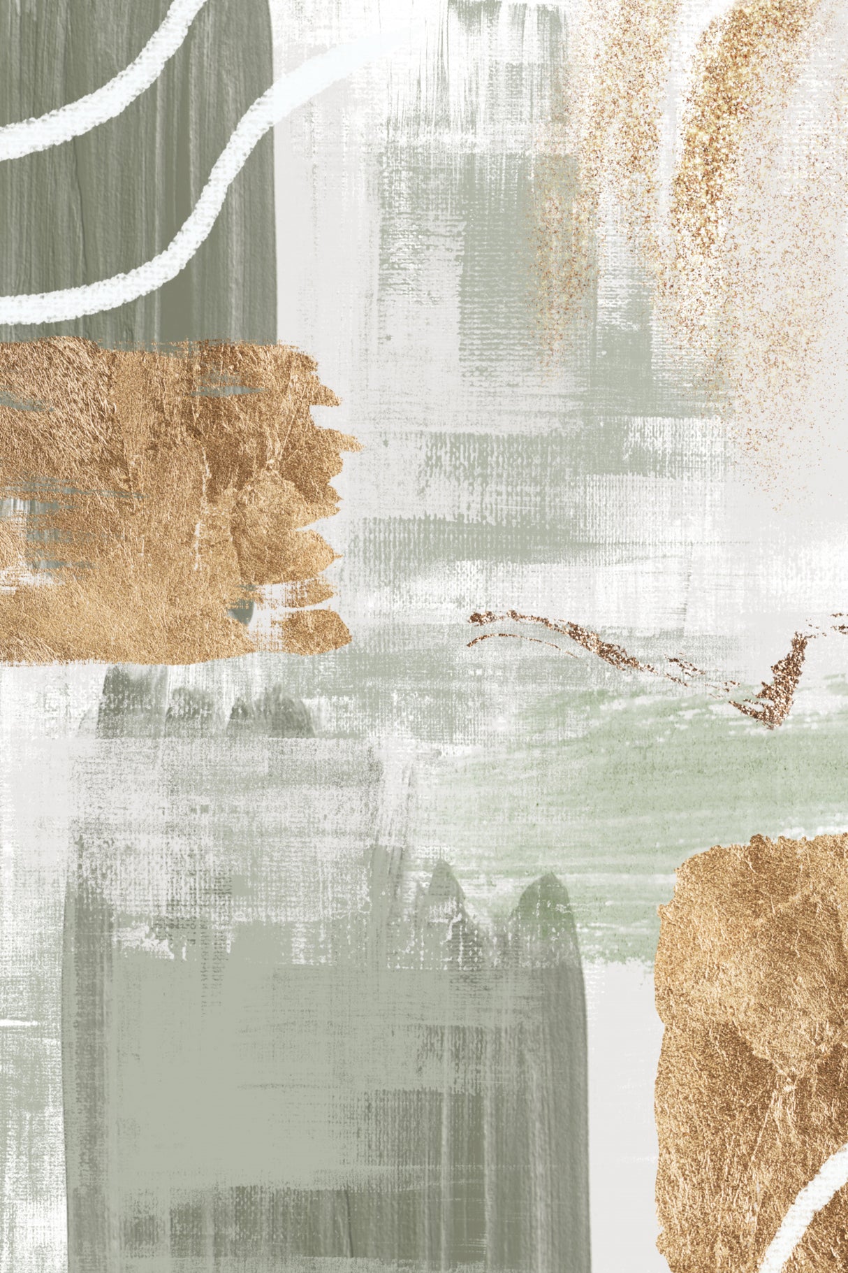 White Lines On Green 2 Poster och Canvastavla