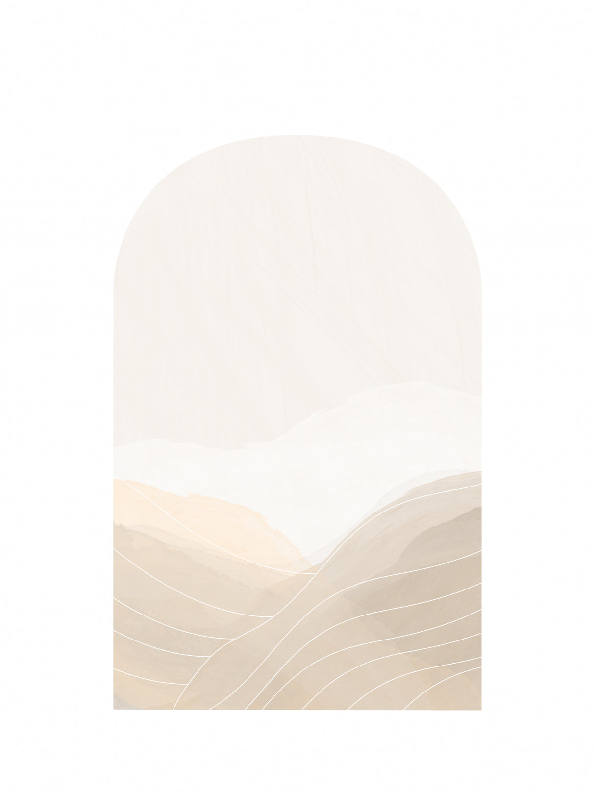 Beige Abstract Landscape Poster och Canvastavla