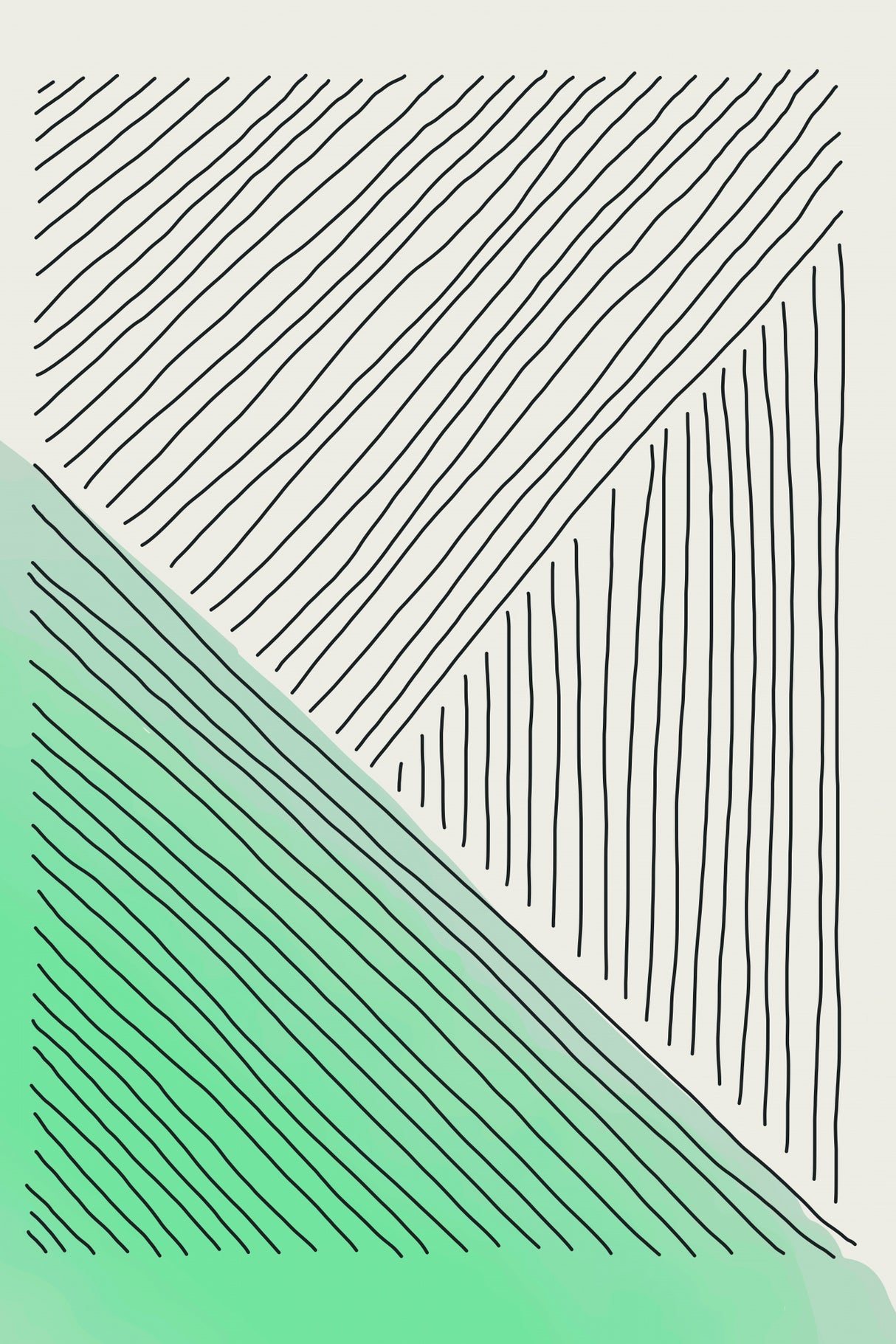 Pale Green Minimal Shapes Series #2 Poster och Canvastavla