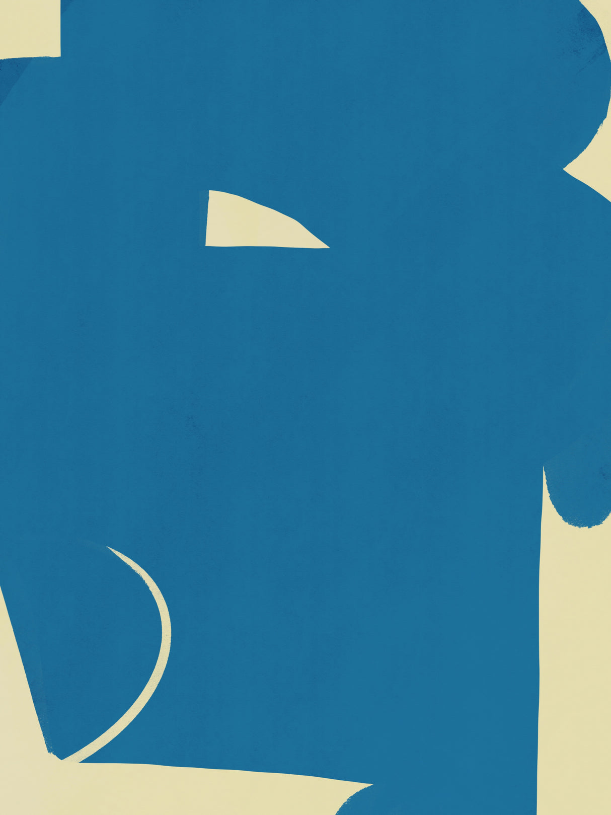 Large Abstract Cut Out In Blue Poster och Canvastavla