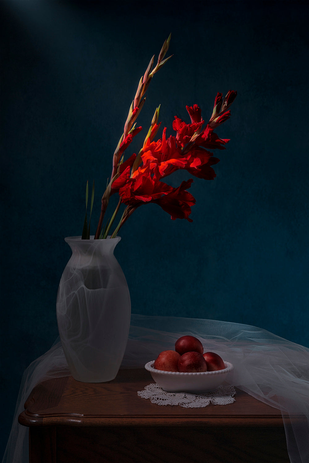 Gladiolus & Nectarine Poster och Canvastavla