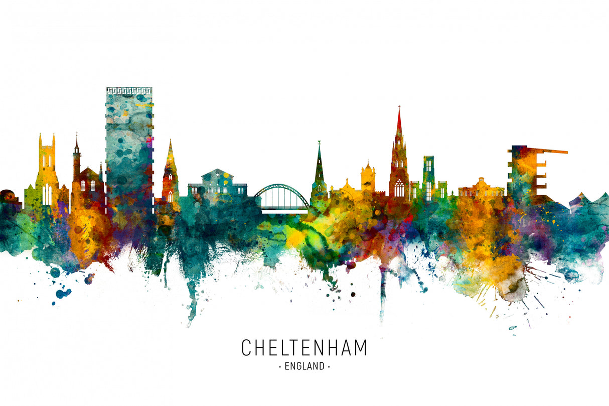 Cheltenham England Skyline Poster och Canvastavla