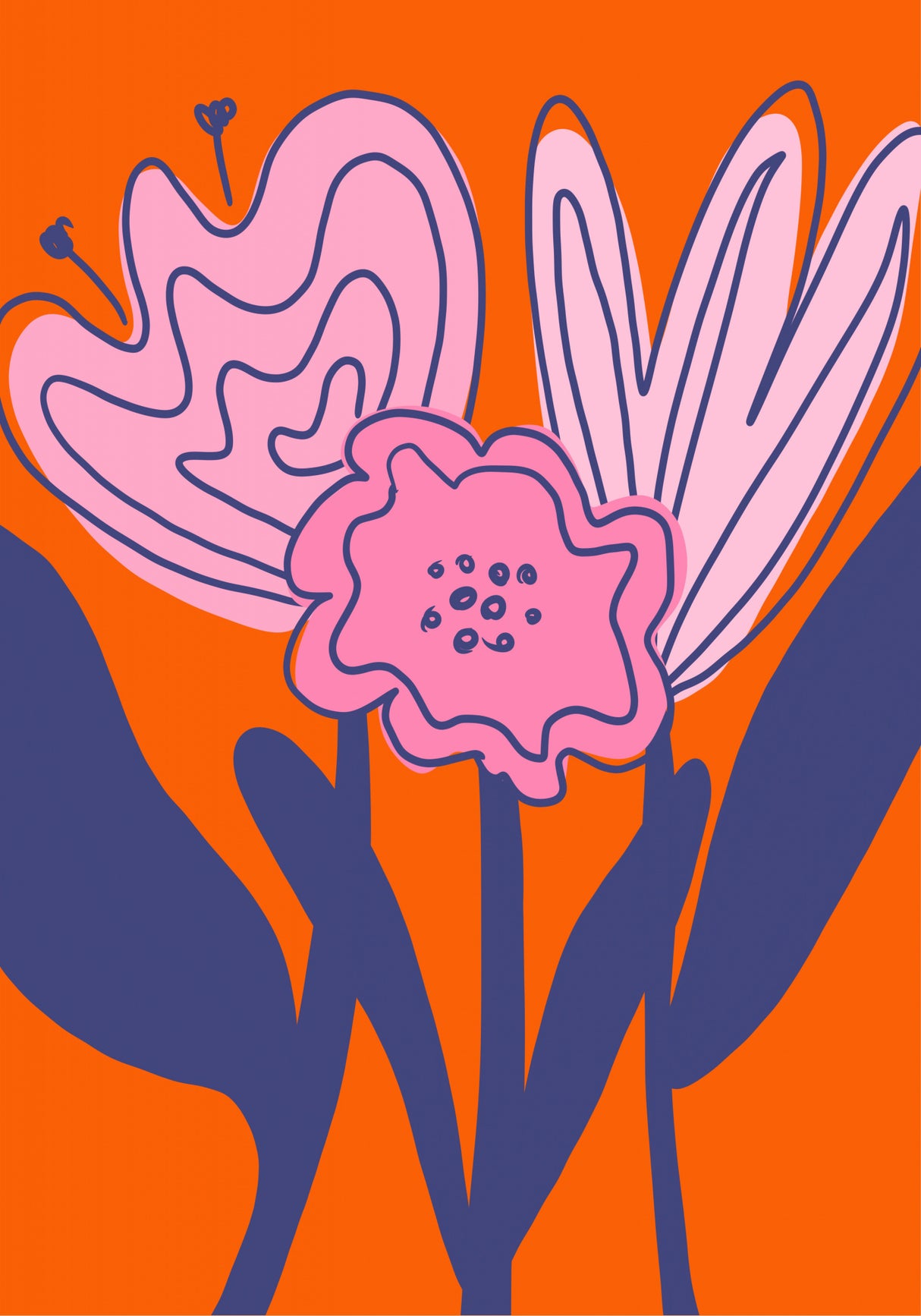Abstract Flowers Poster och Canvastavla