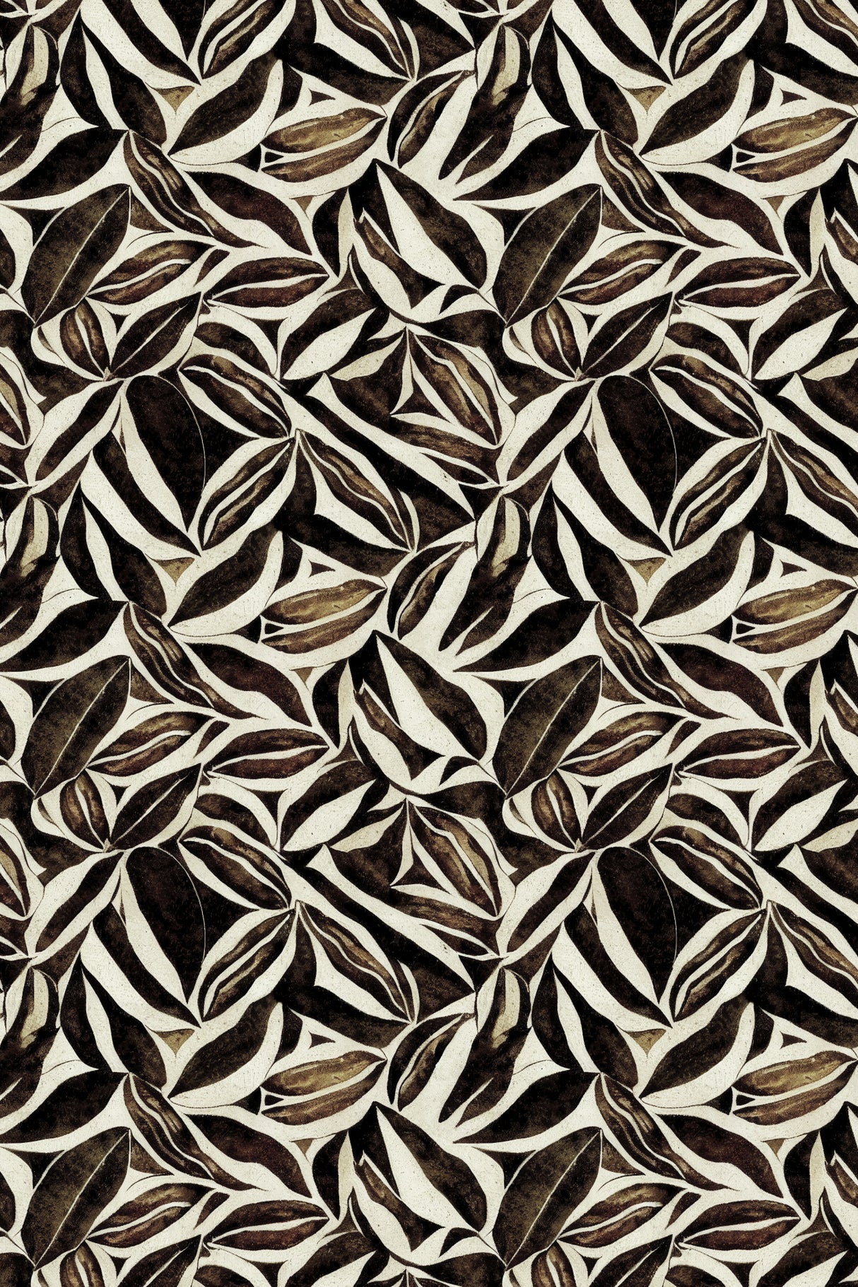 Brown Leafs Pattern Poster och Canvastavla