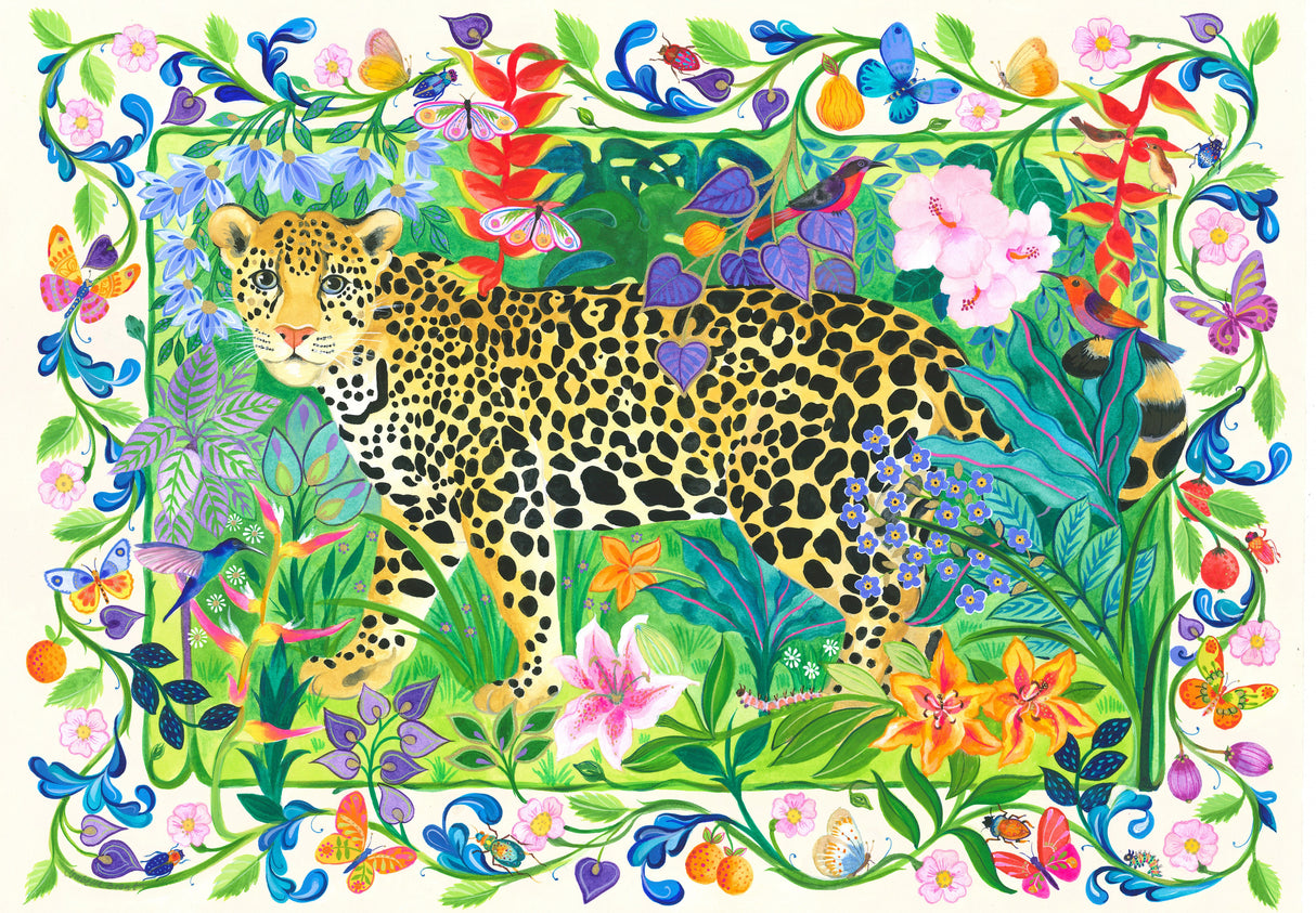 'Painted Jaguar' In the Jungle Poster och Canvastavla
