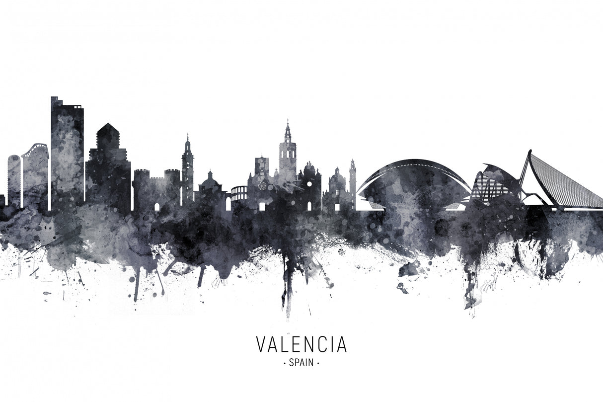 Valencia Spain Skyline Poster och Canvastavla