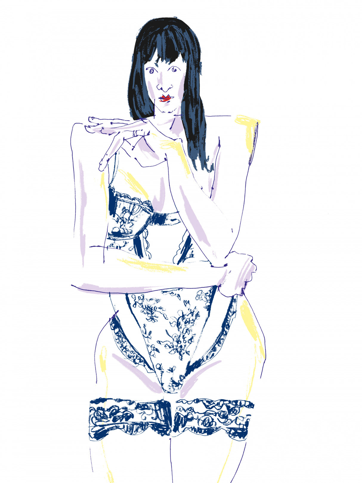 Girl In Lingerie Poster och Canvastavla