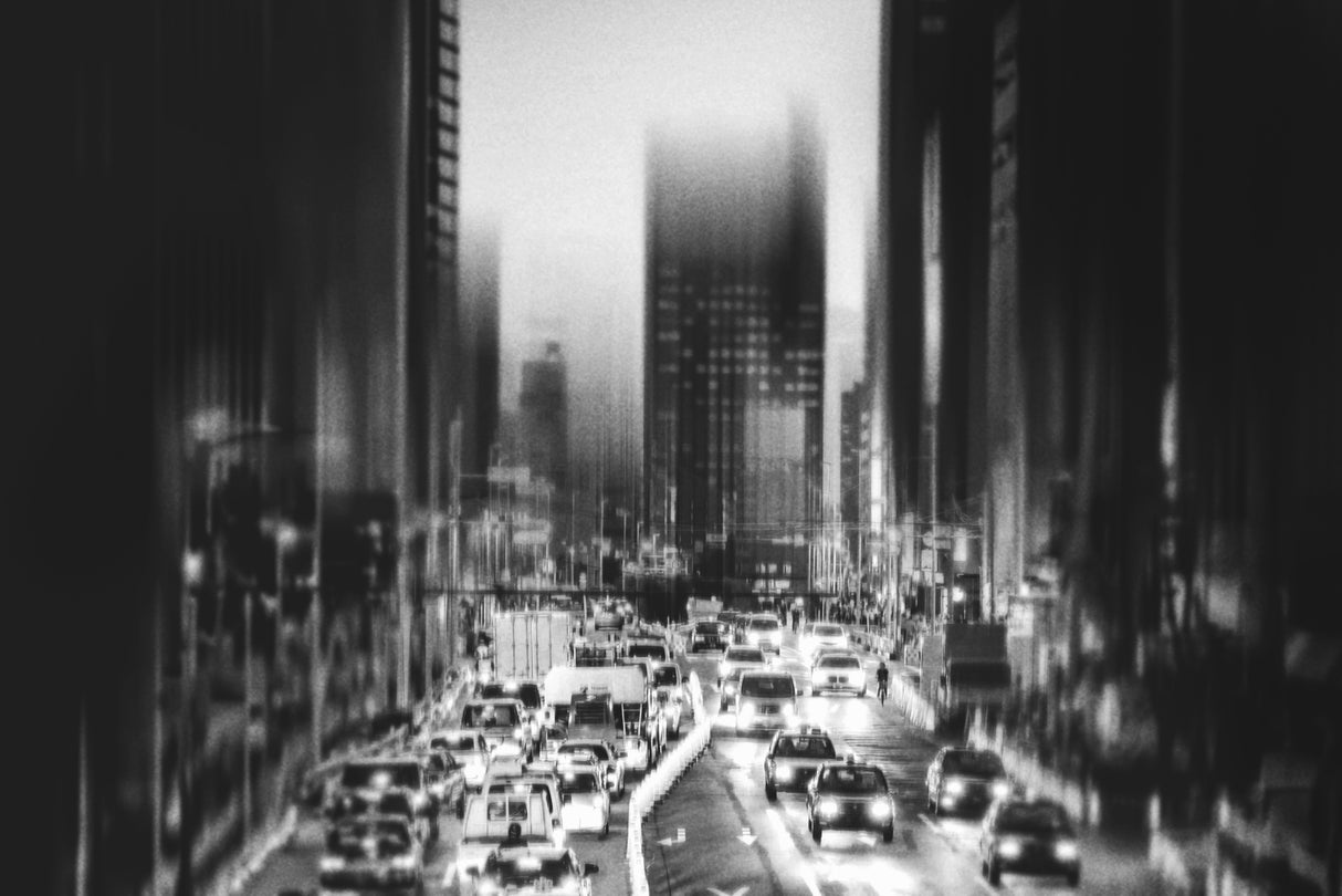 city, evening... Poster och Canvastavla