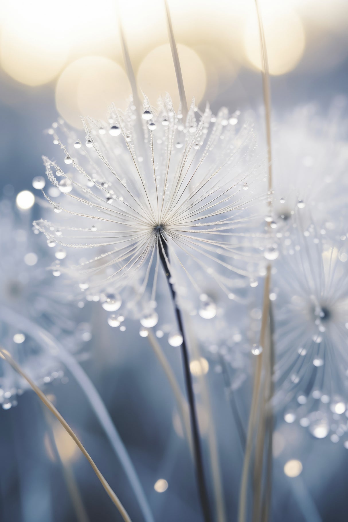 Drops On Dandelion Poster och Canvastavla