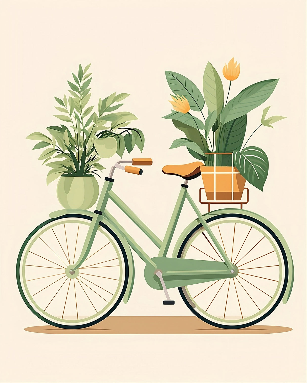 Botanical Bike.png Poster och Canvastavla