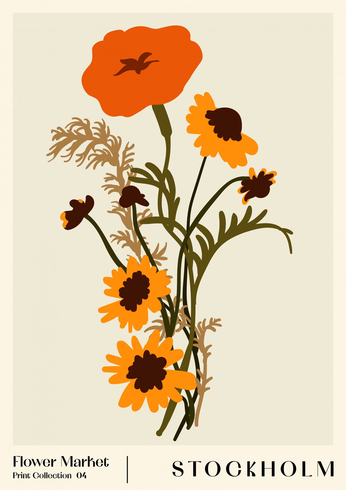 Flower Market. Stockholm Poster och Canvastavla