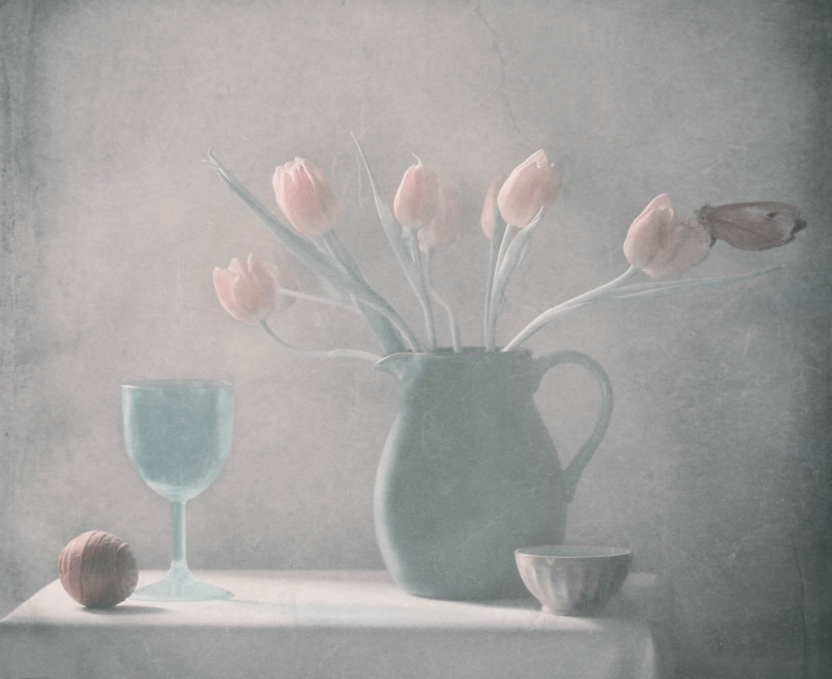 Tulips and Butterfly Poster och Canvastavla