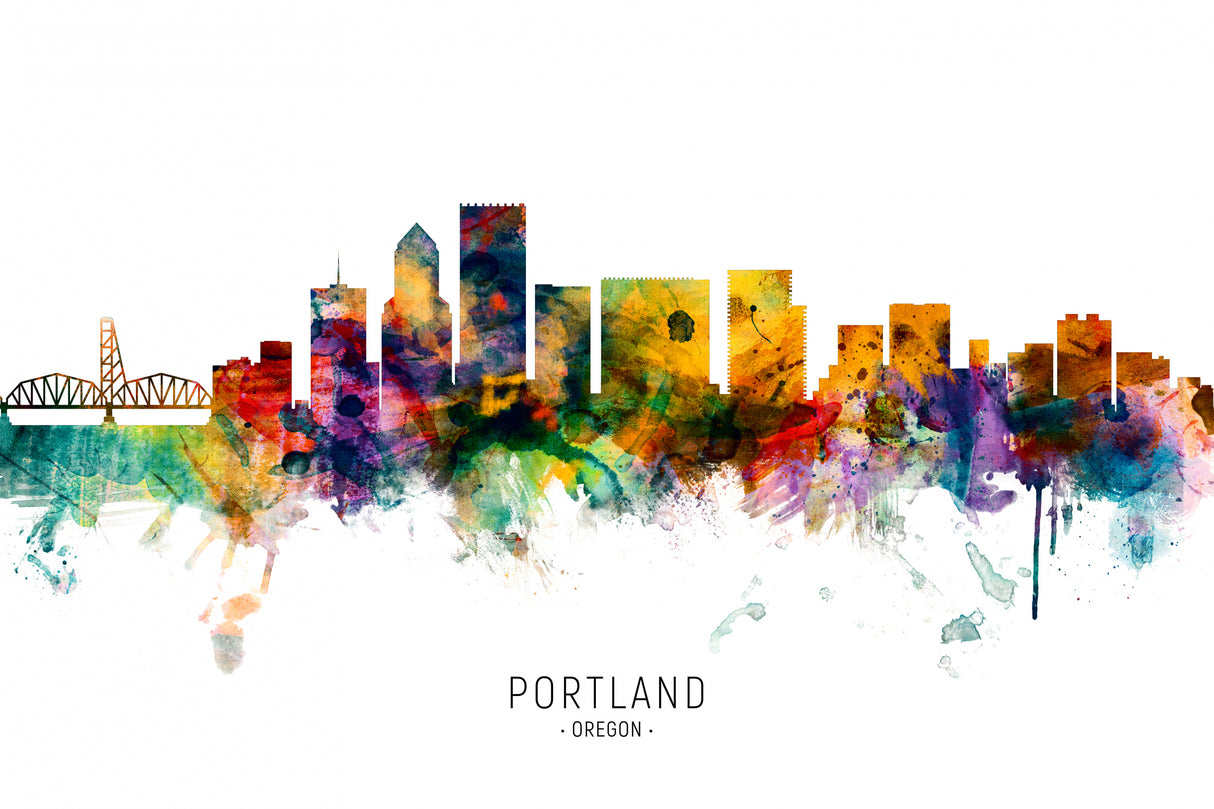 Portland Oregon Skyline Poster och Canvastavla