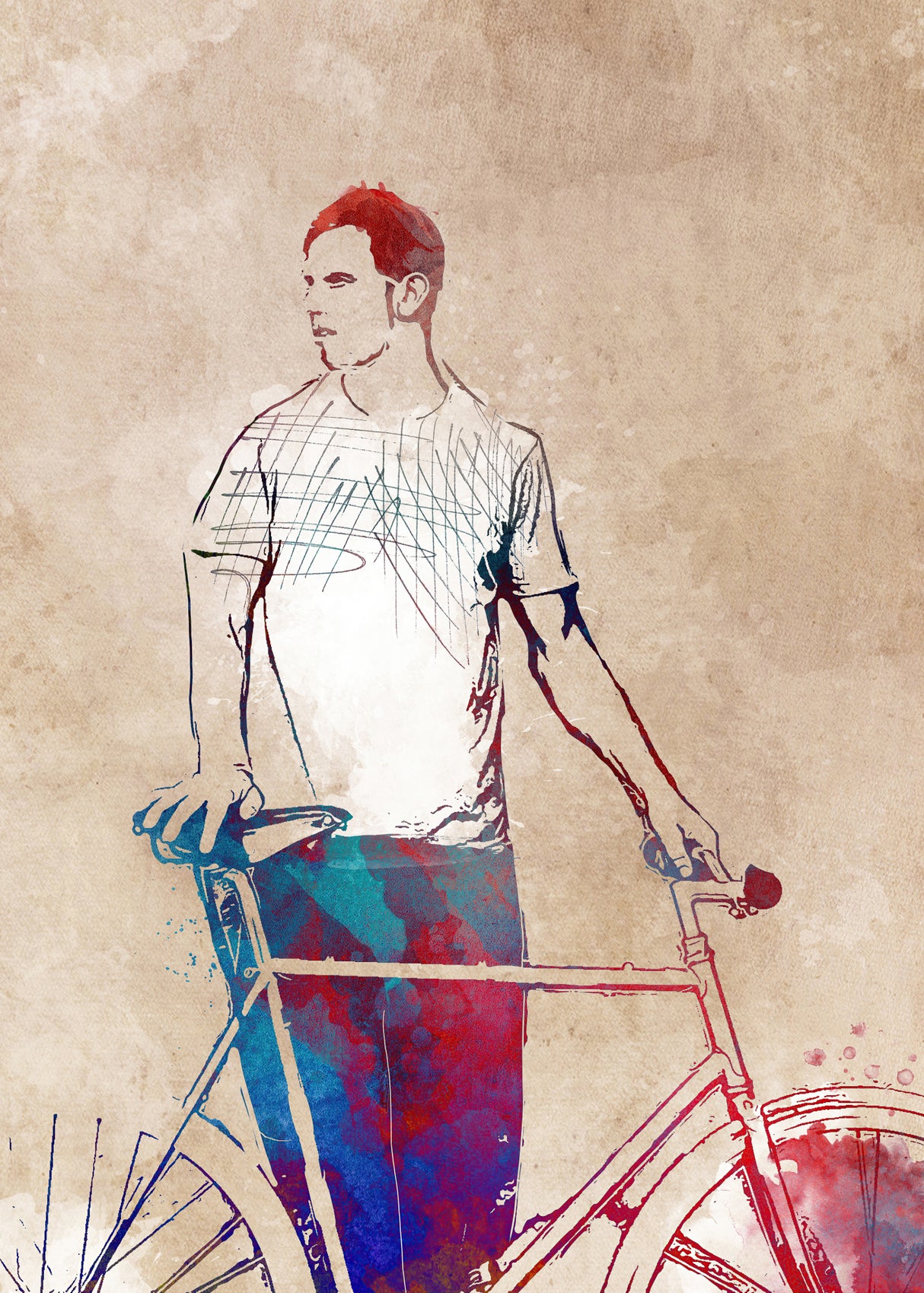 Cycling sport art 48 Poster och Canvastavla