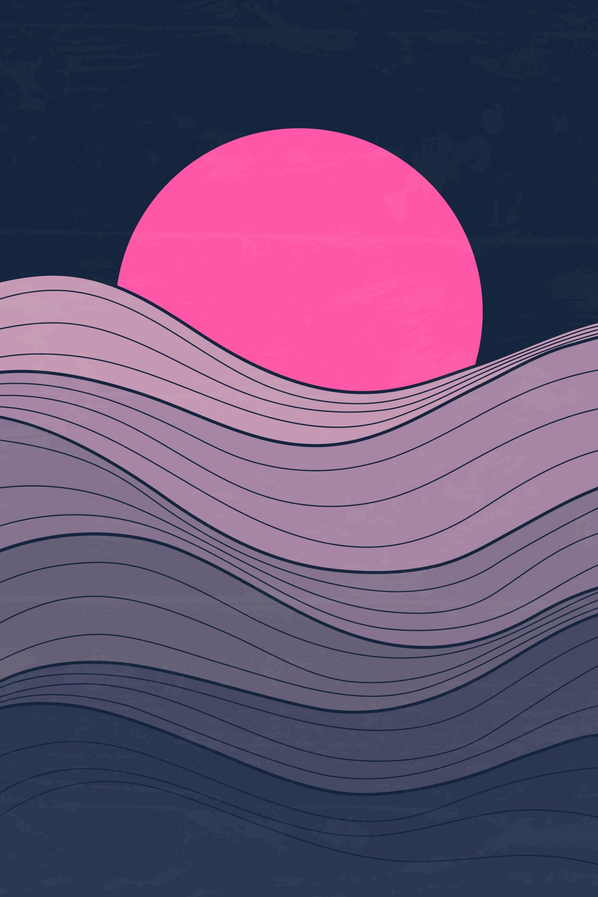 Minimal Pink Sunset #1 Poster och Canvastavla