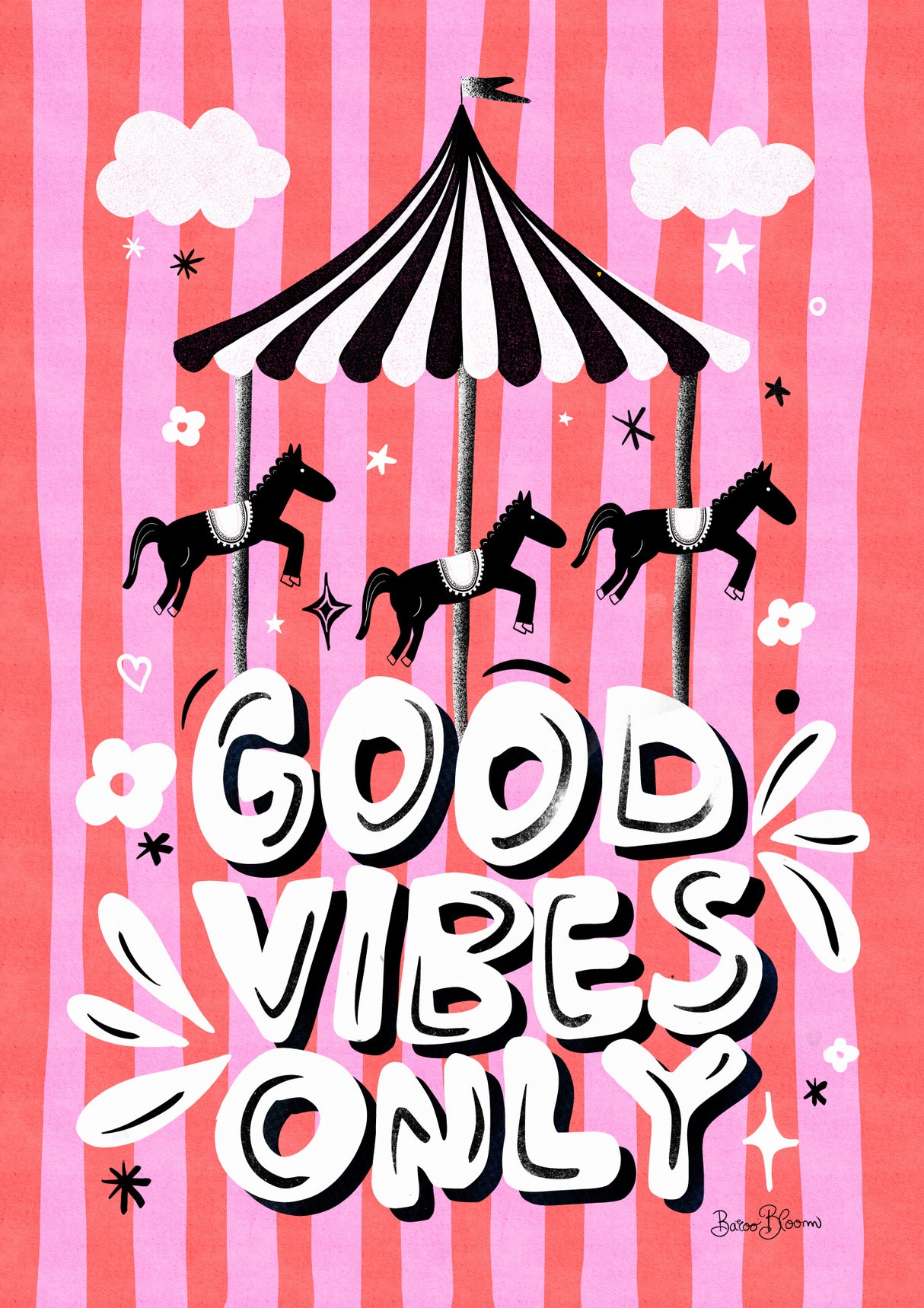 Carousel Good Vibes Only Poster och Canvastavla