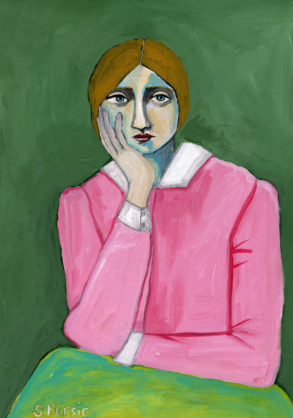 Vintage Lady in pink Poster och Canvastavla