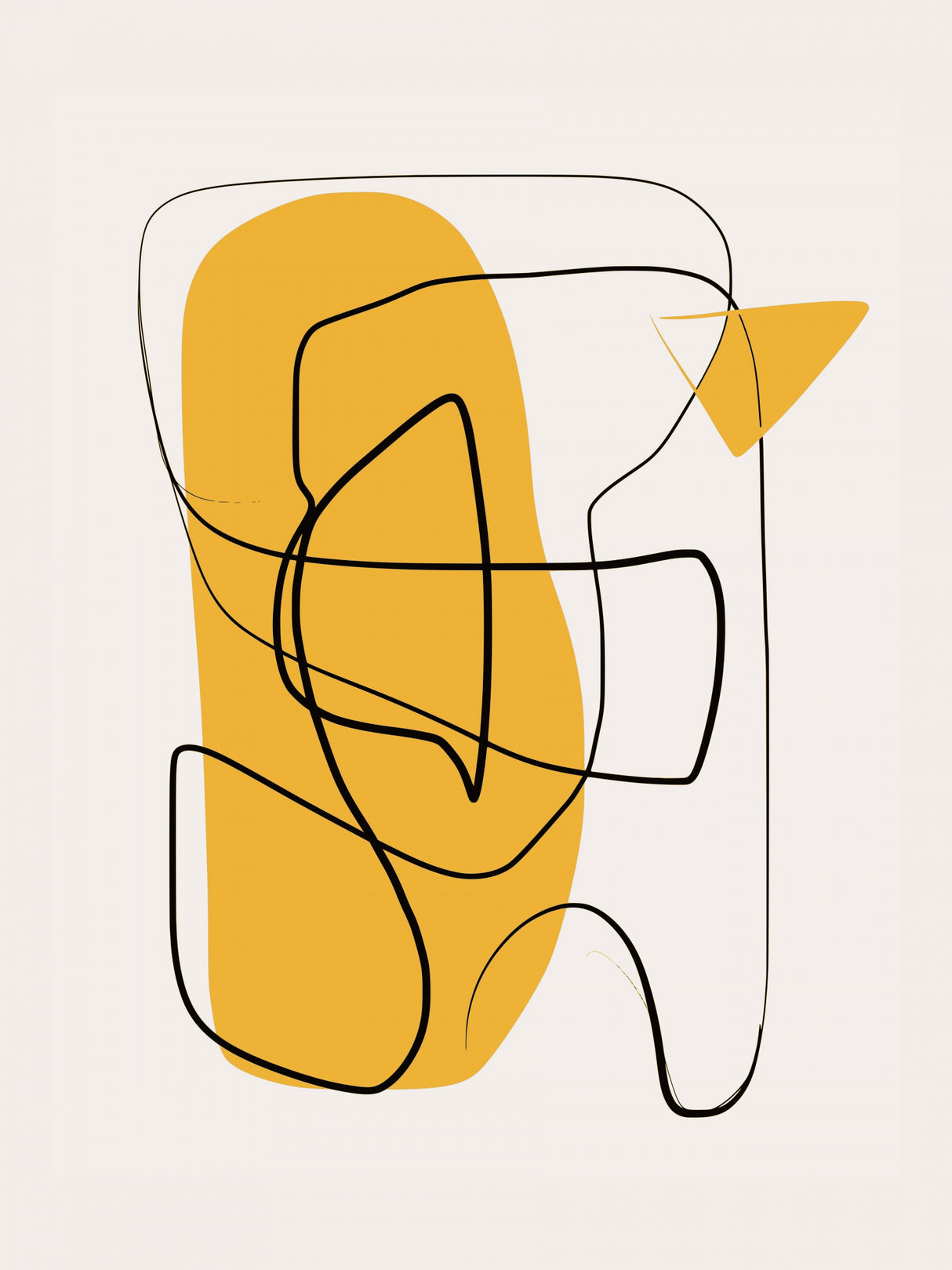 Line Abstract In Yellow Poster och Canvastavla