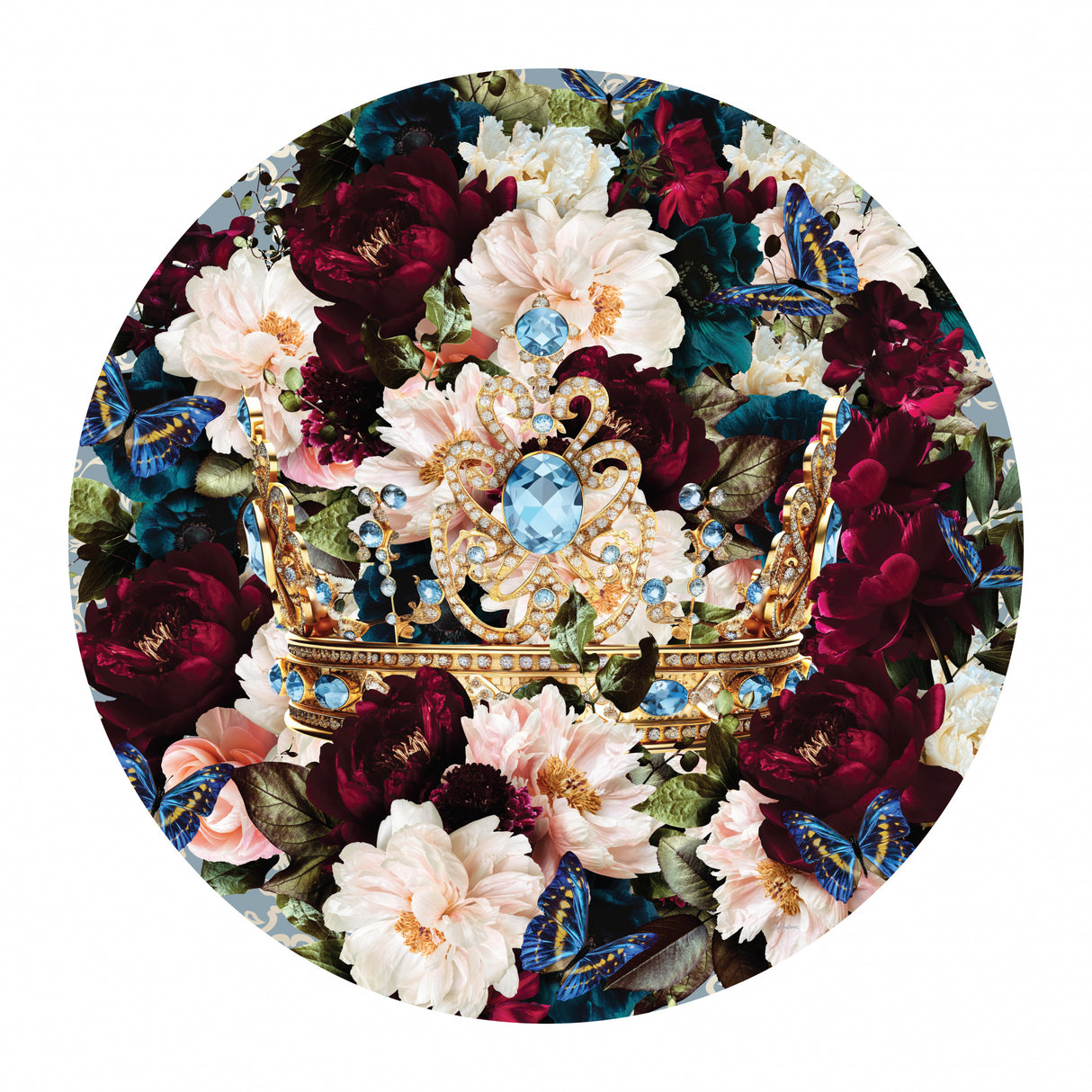Bowie Blooms & Crown Poster och Canvastavla