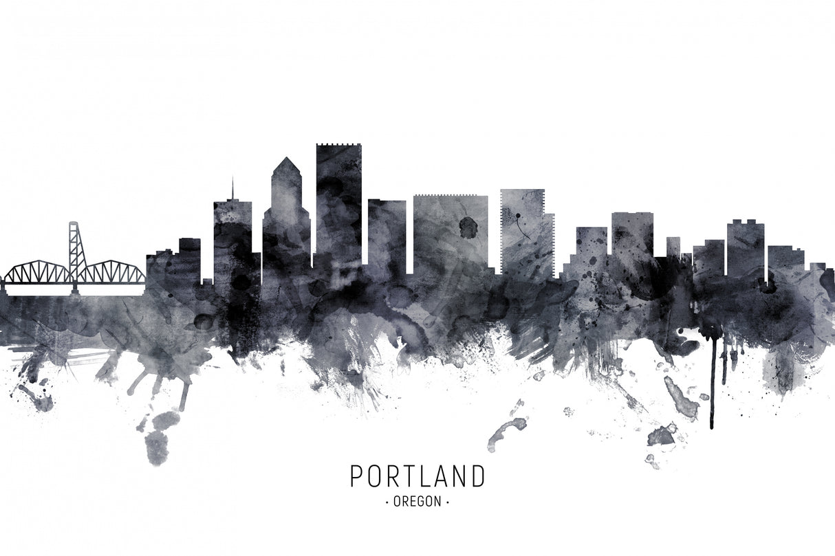 Portland Oregon Skyline Poster och Canvastavla
