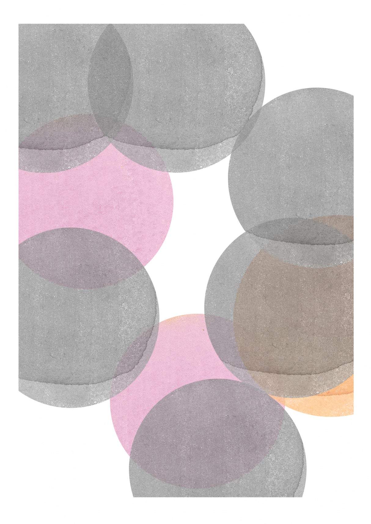 Gray Pink Circles Ii Poster och Canvastavla