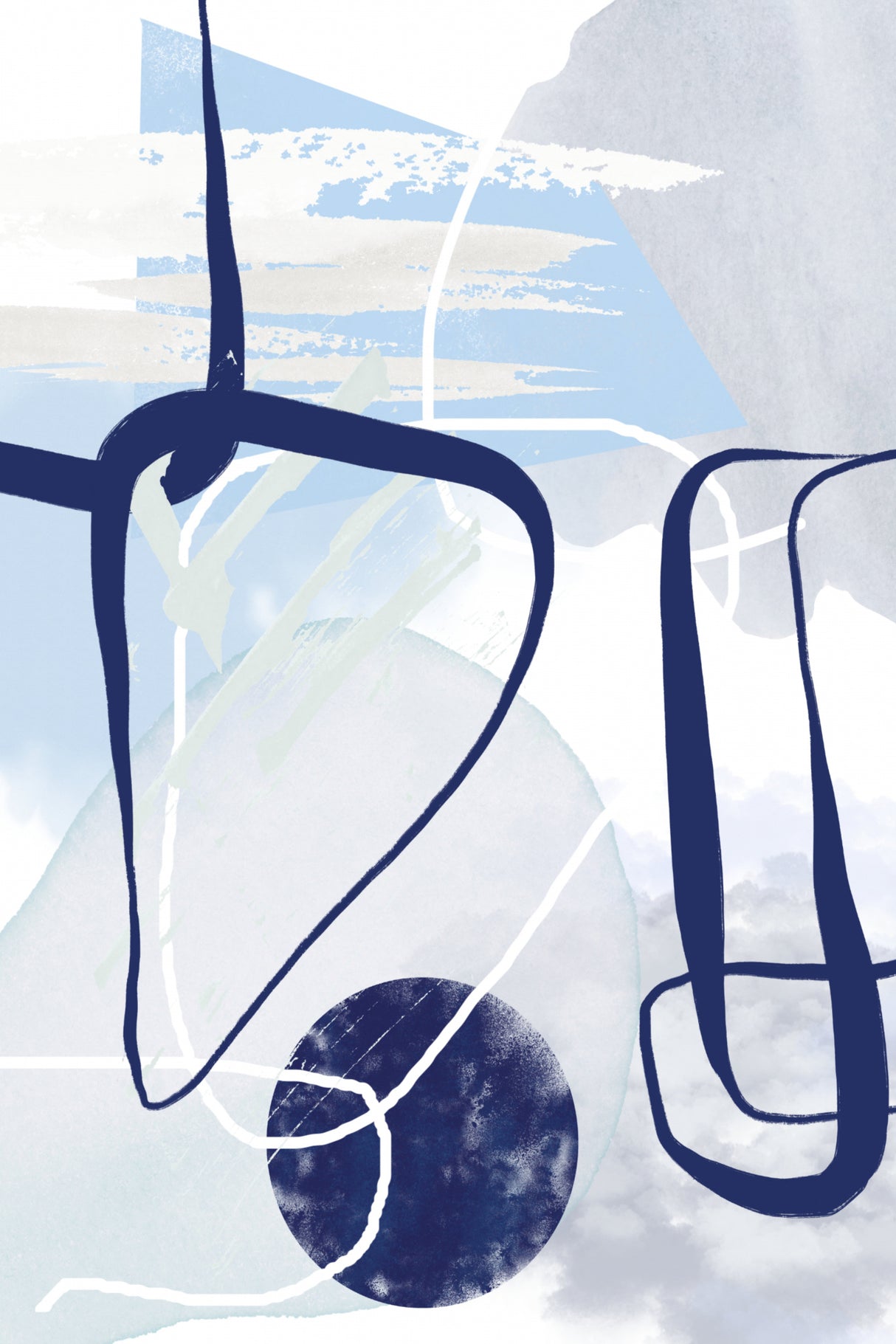 Lines of Blue-1 Poster och Canvastavla