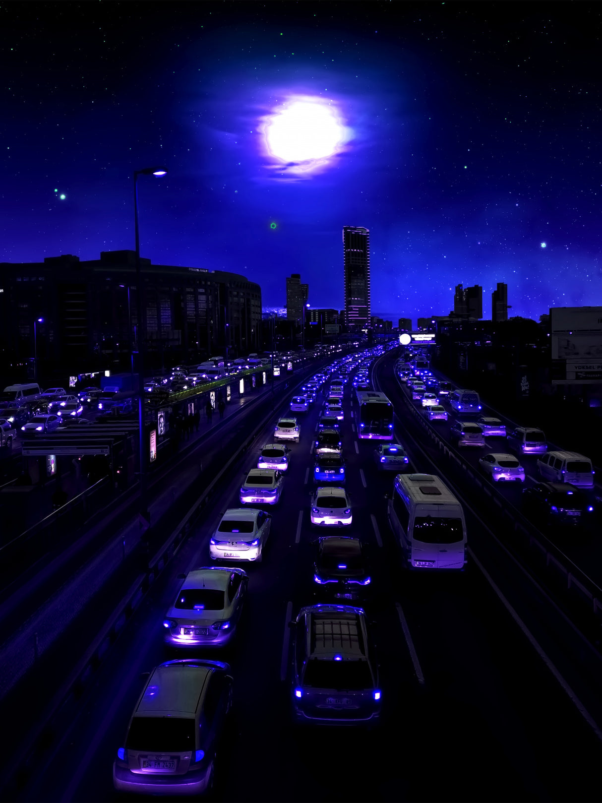 Neon Traffic Poster och Canvastavla