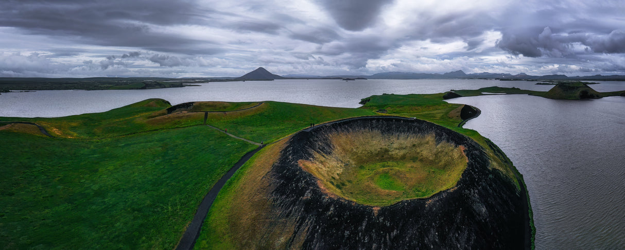 Aerial Impression of Lake Myvatn Poster och Canvastavla