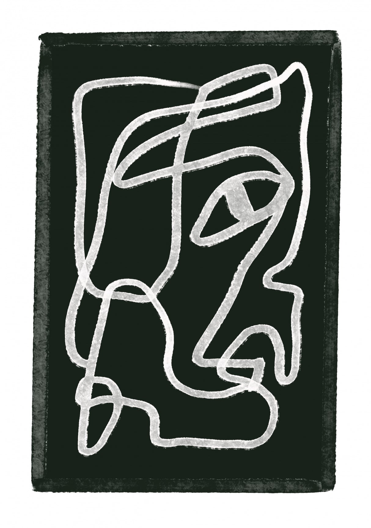 Line Drawing Black and White Poster och Canvastavla