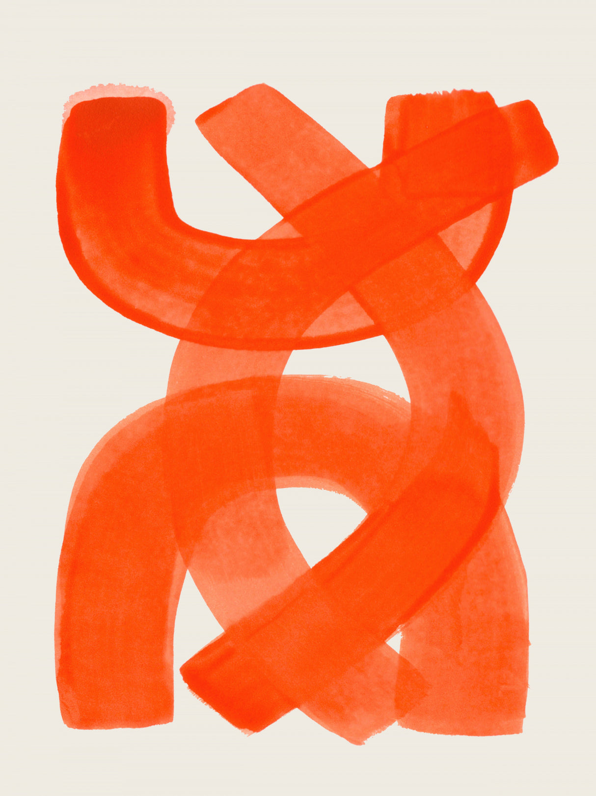 Orange Strokes Poster och Canvastavla