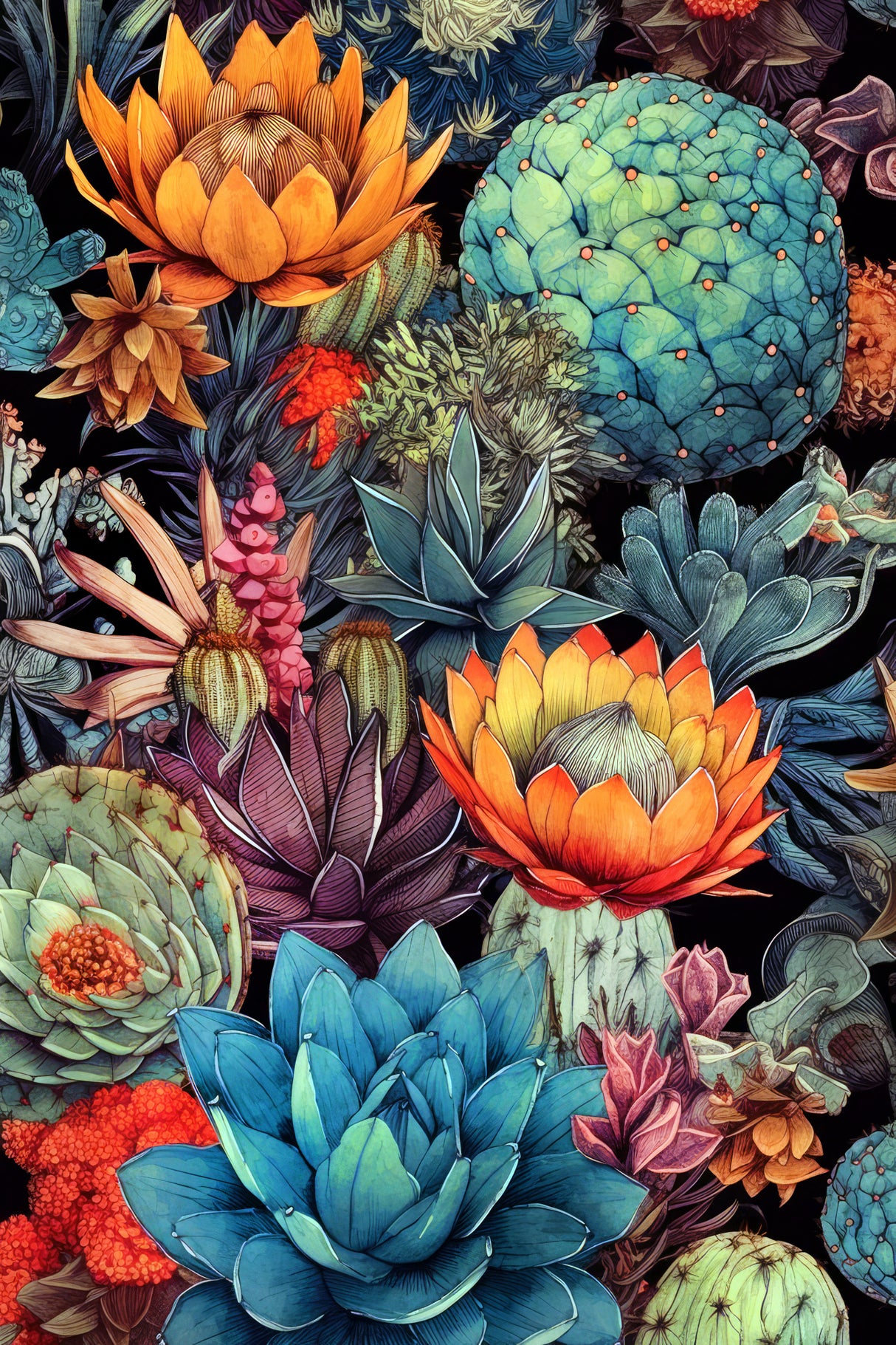 Succulents and cactus 8 Poster och Canvastavla
