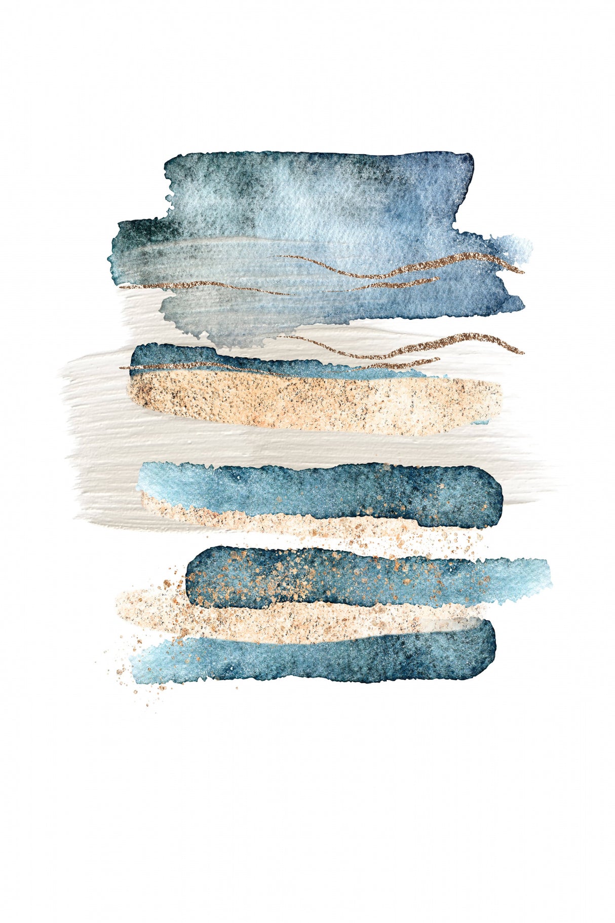 Atlantic Blue Abstract-1 Poster och Canvastavla