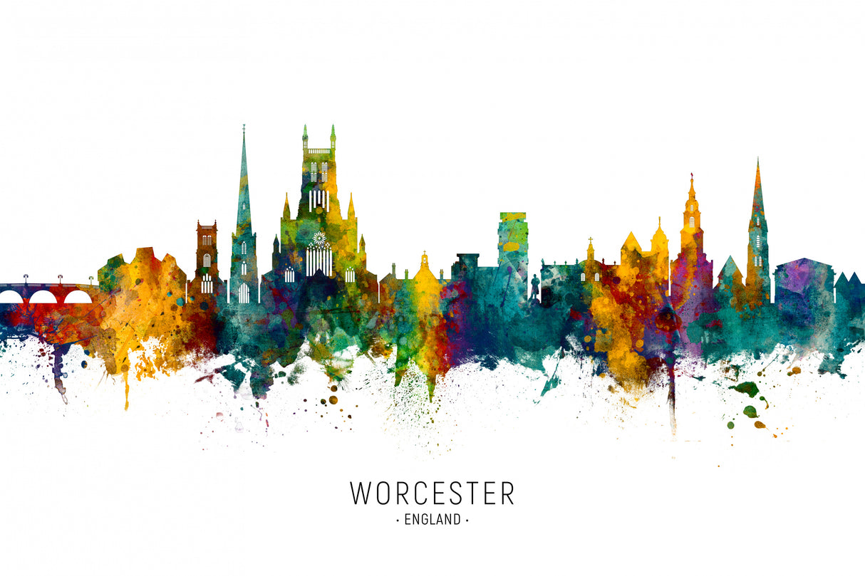 Worcester England Skyline Poster och Canvastavla