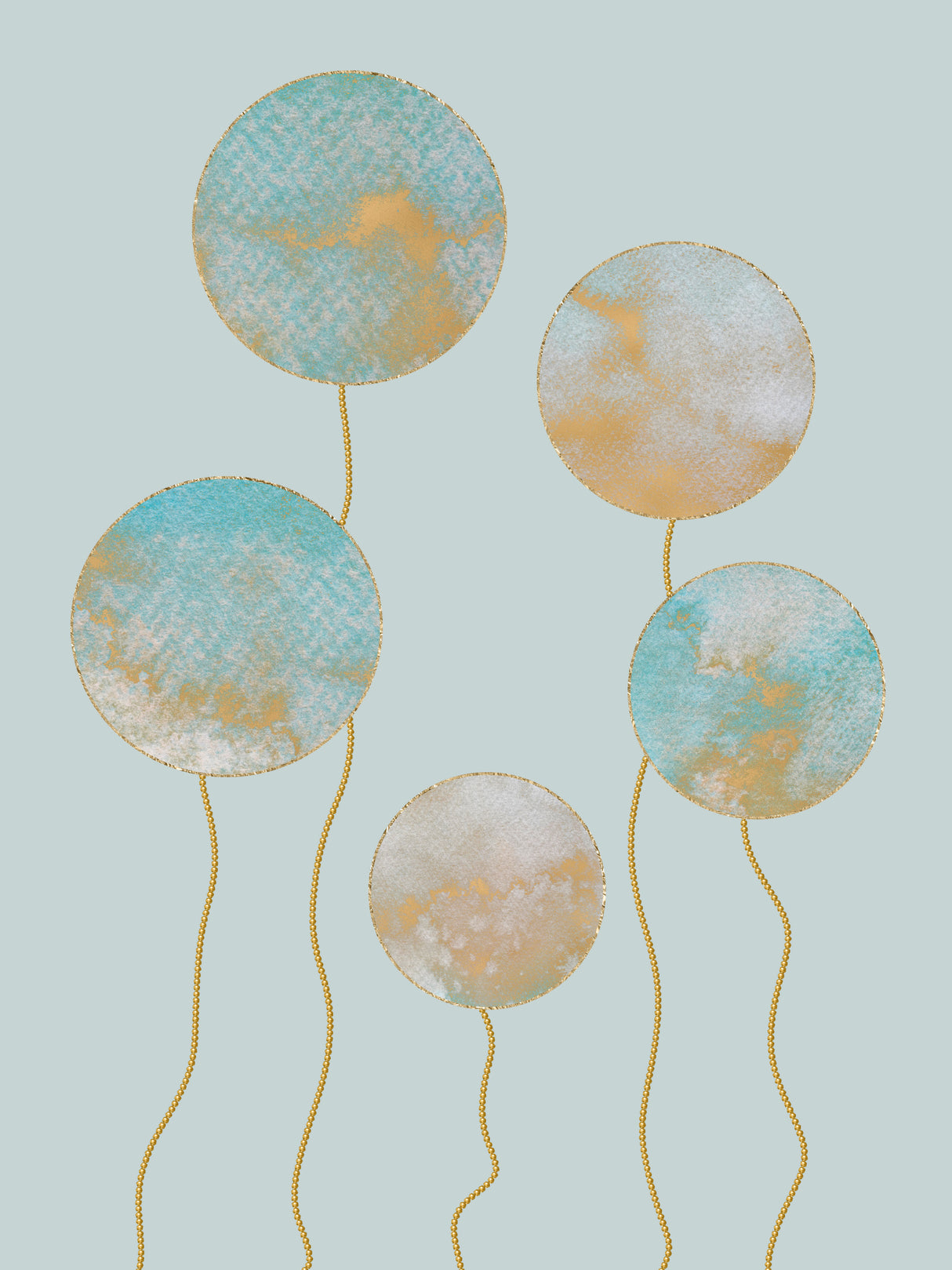 Watercolour Circles Poster och Canvastavla