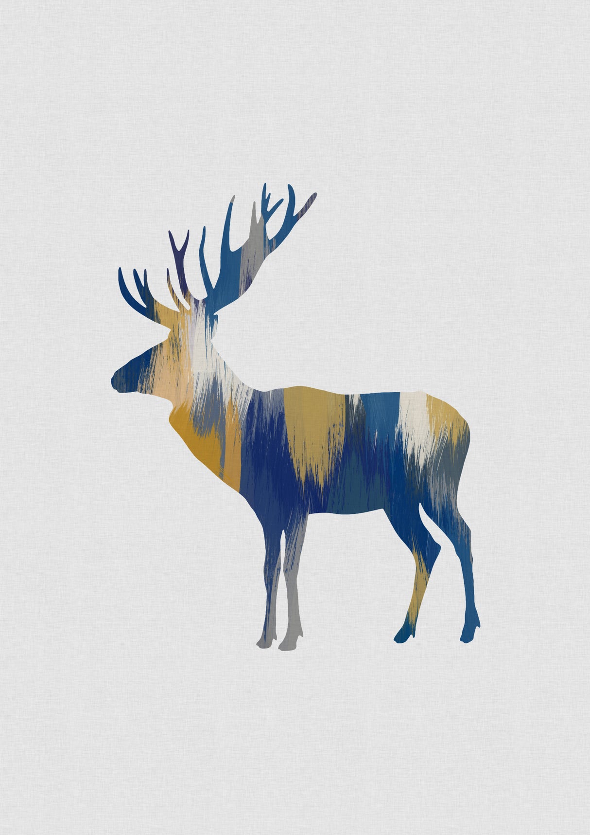 Blue & Yellow Moose Poster och Canvastavla