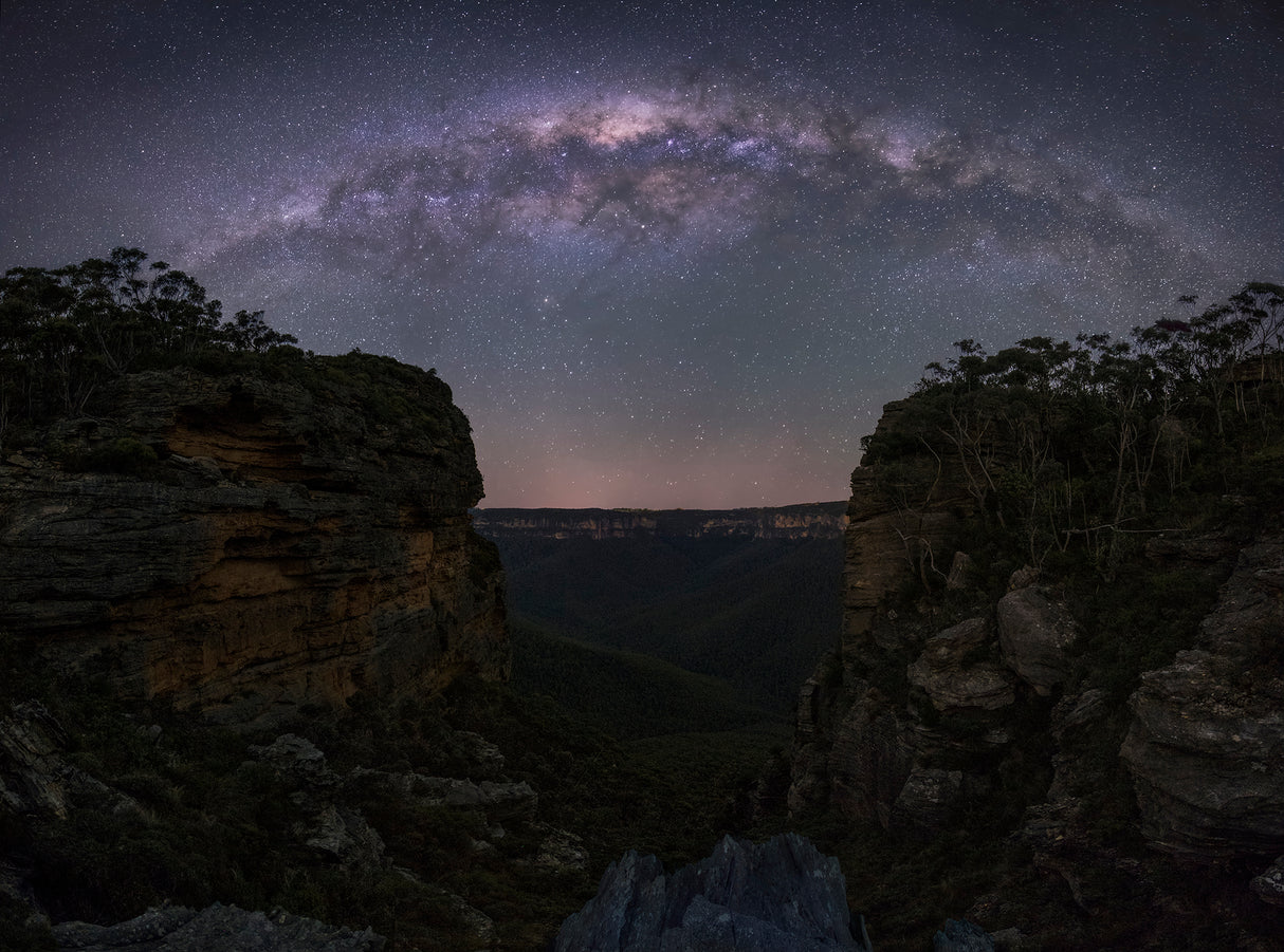 Night Sky over Blue Mountains Poster och Canvastavla