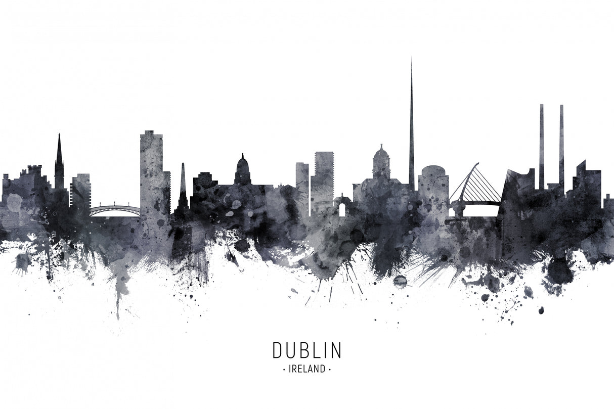 Dublin Ireland Skyline Poster och Canvastavla