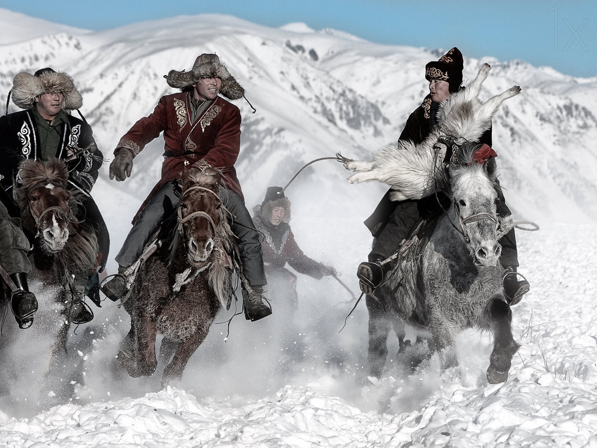 Winter Horse Race Poster och Canvastavla