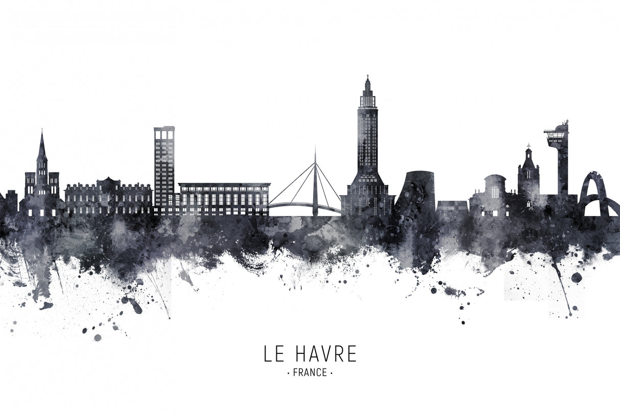 Le Havre France Skyline Poster och Canvastavla