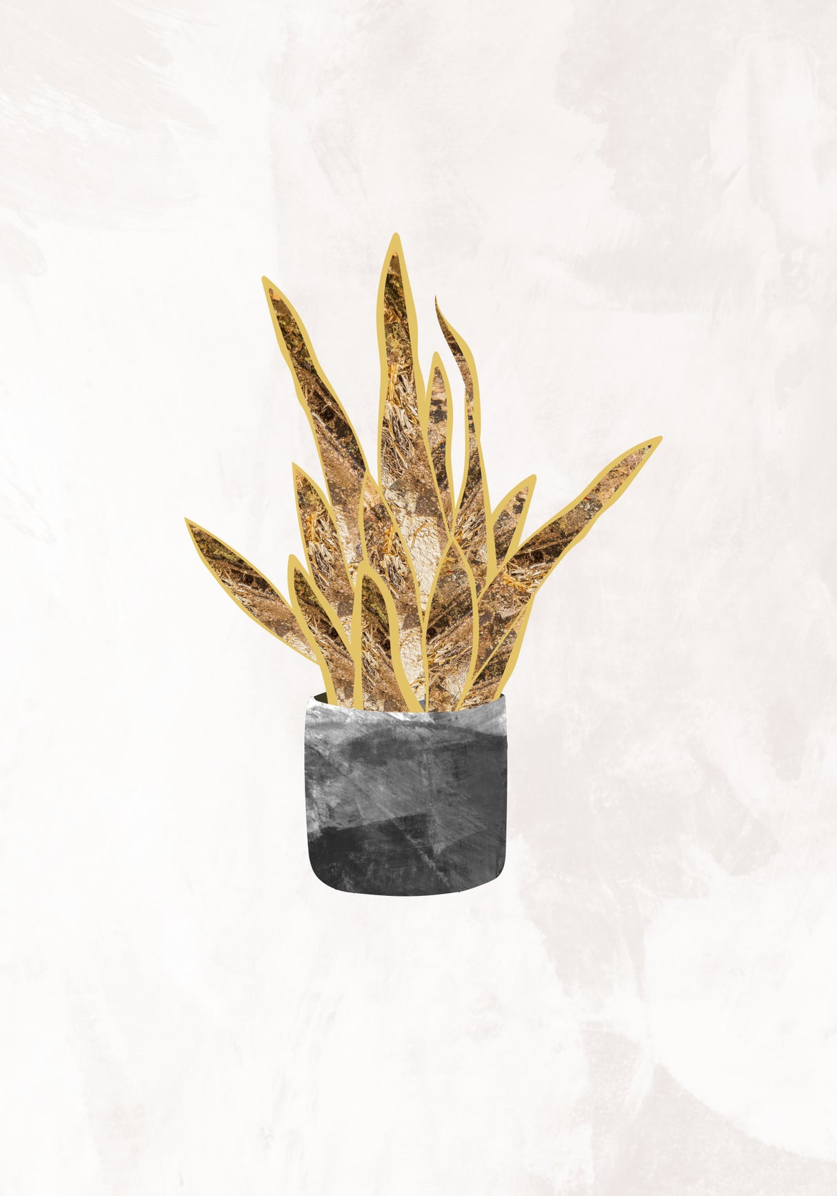 Black and gold house plant 1 Poster och Canvastavla