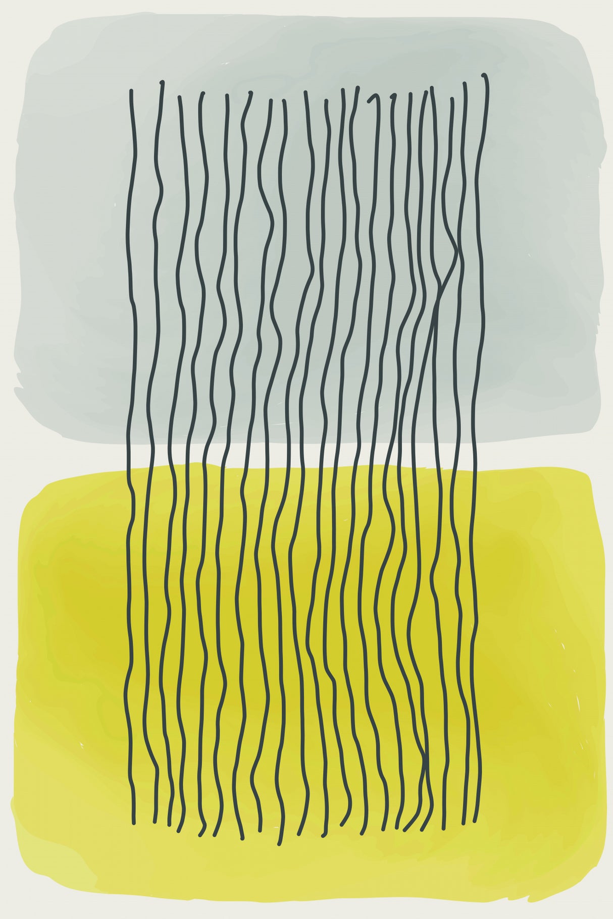 Yellow Watercolor Shapes Series #2 Poster och Canvastavla