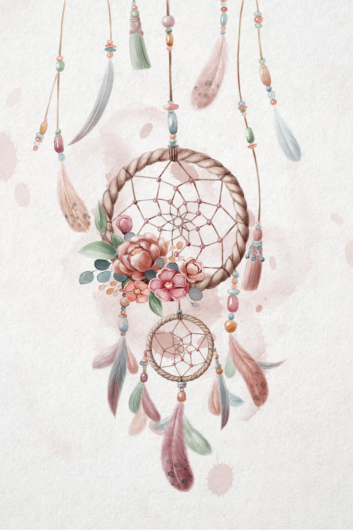 Pink Dreamcatcher Poster och Canvastavla