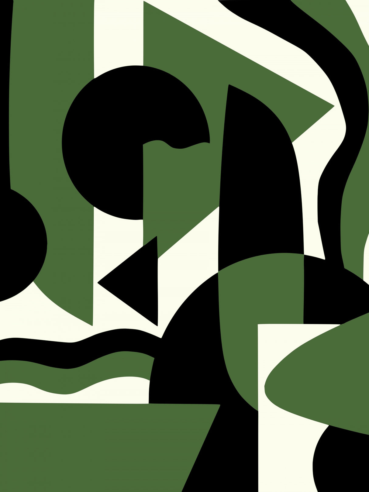 Geometrical Green Abstract Maximalist Poster och Canvastavla
