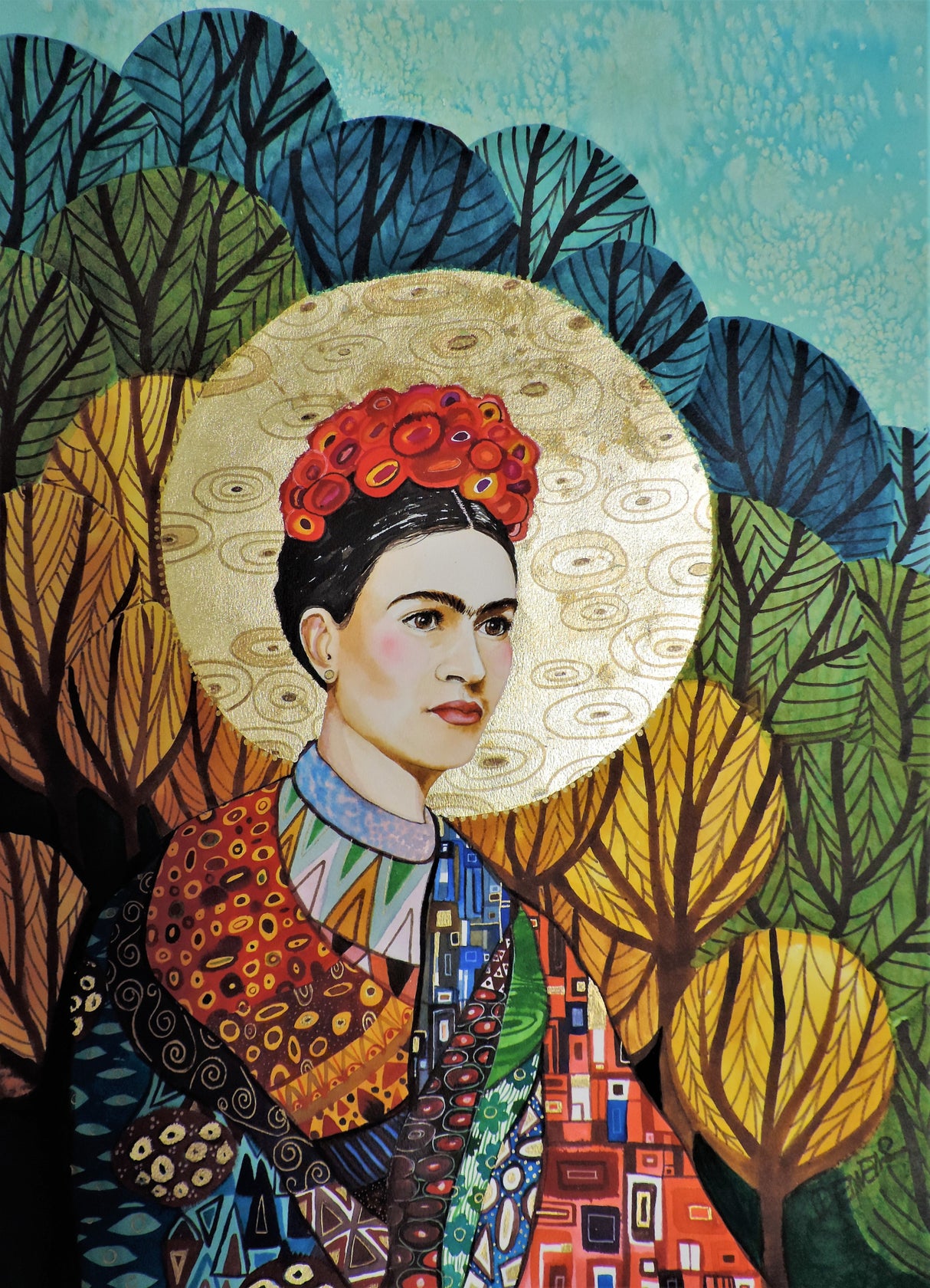 Frida Loves Klimt Poster och Canvastavla