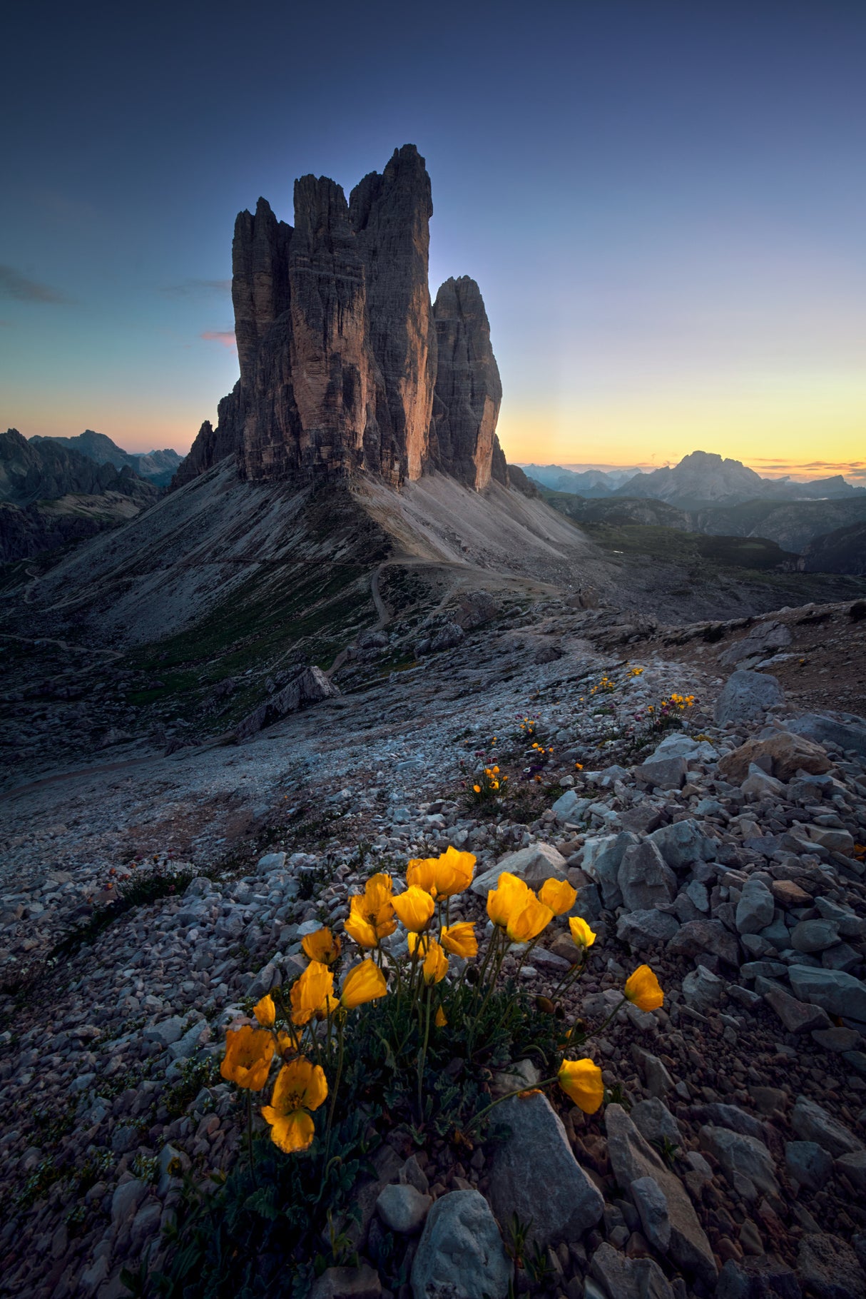 Sunset in Dolomiti Poster och Canvastavla